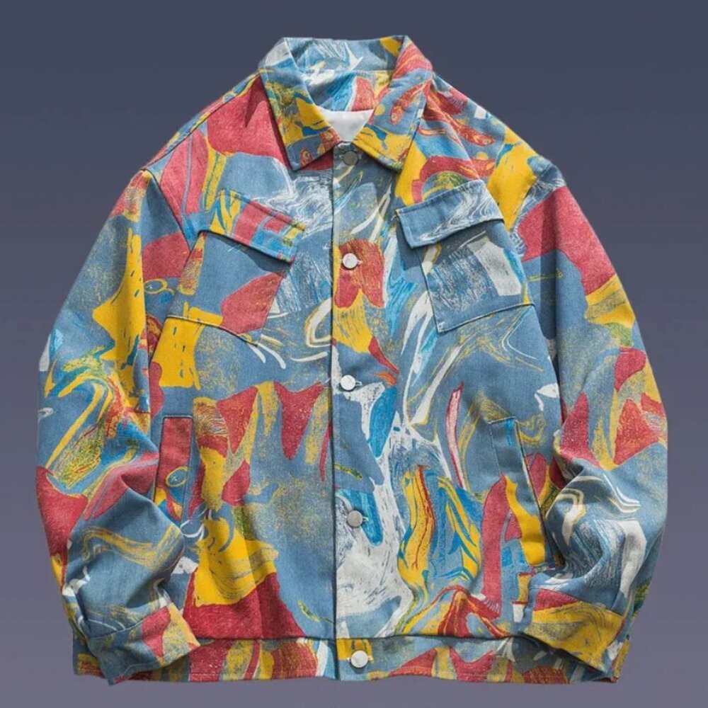 RARE Abstract Graffiti Denim Jacket | Never Worn | Tags On | Unisex